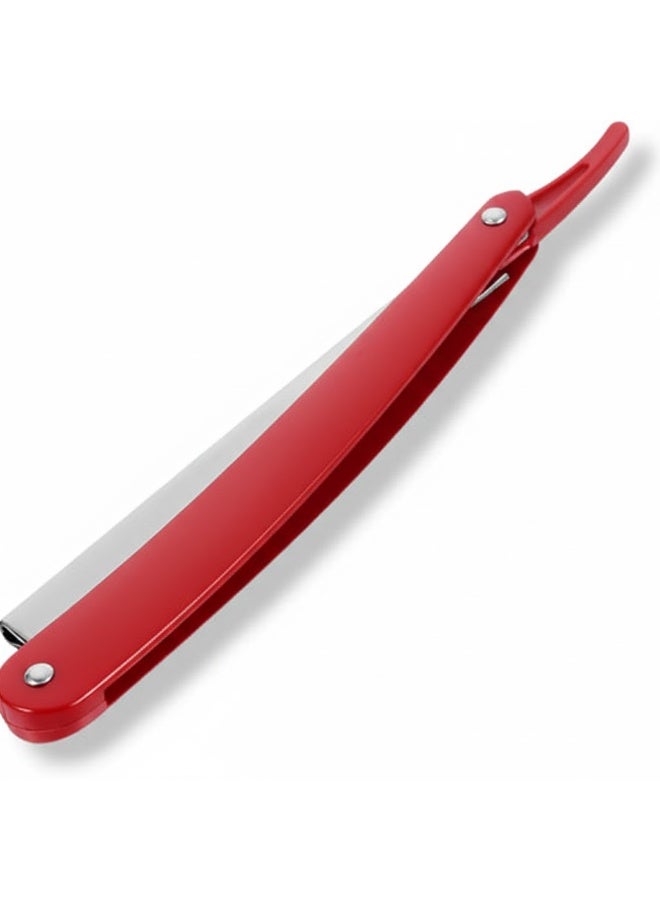 ماكينة حلاقة بحافة مستقيمة للرجال، مقبض قابل لتعديل الطول، مصنوع من البلاستيك والفولاذ المقاوم للصدأ بتصميم خفيف الوزن ومتين، متوفر بلون الاحمر - Image 1